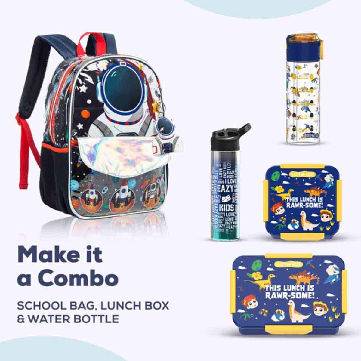 Eazy Kids 16" Astronaut 3-in-1 School Bag, Lunch Bag & Pencil Case Combo