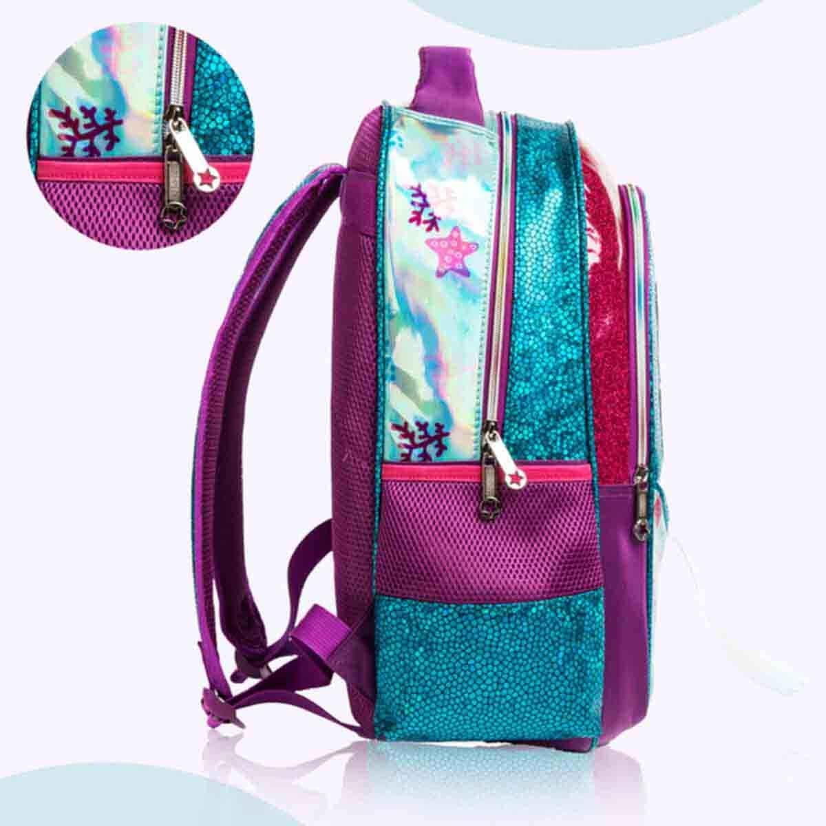 Eazy Kids 17" Mermaid Sea 3-in-1 School Bag, Lunch Bag & Pencil Case Combo