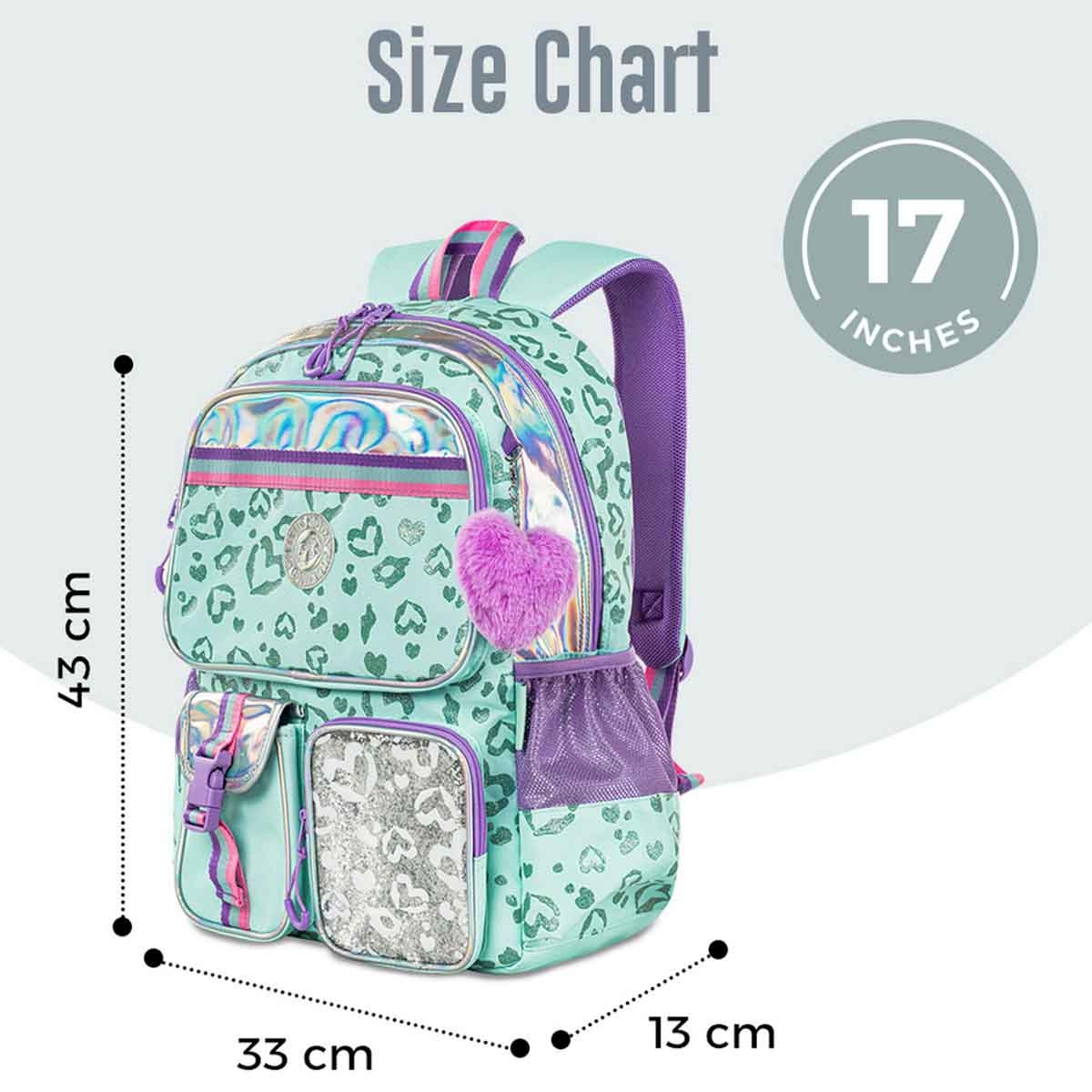 Eazy Kids 17" Love 3-in-1 School Bag with Lunch Bag & Pencil Pouch