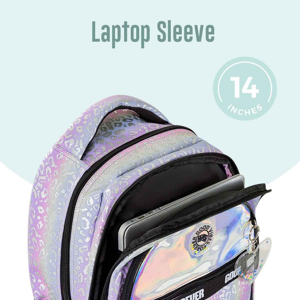 Eazy Kids 17" Good Vibes 4-in-1 School Bag with 4 Wheel Trolley, Lunch Bag & Pencil Case