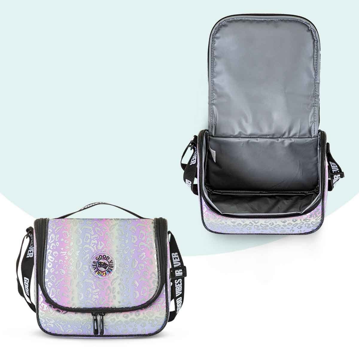 Eazy Kids 17" Good Vibes 4-in-1 School Bag with 4 Wheel Trolley, Lunch Bag & Pencil Case