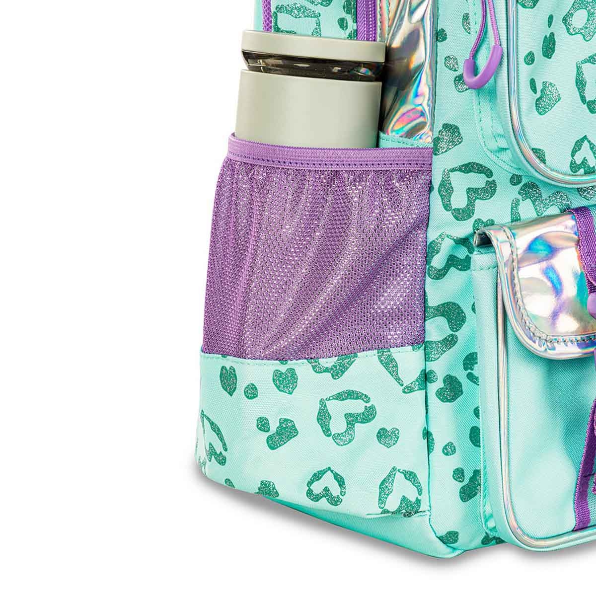 إيزي كيدز حقيبة مدرسية 4 في 1 مقاس 17 إنش بتصميم لوف مع عربة 4 عجلات وحقيبة غداء ومقلمة