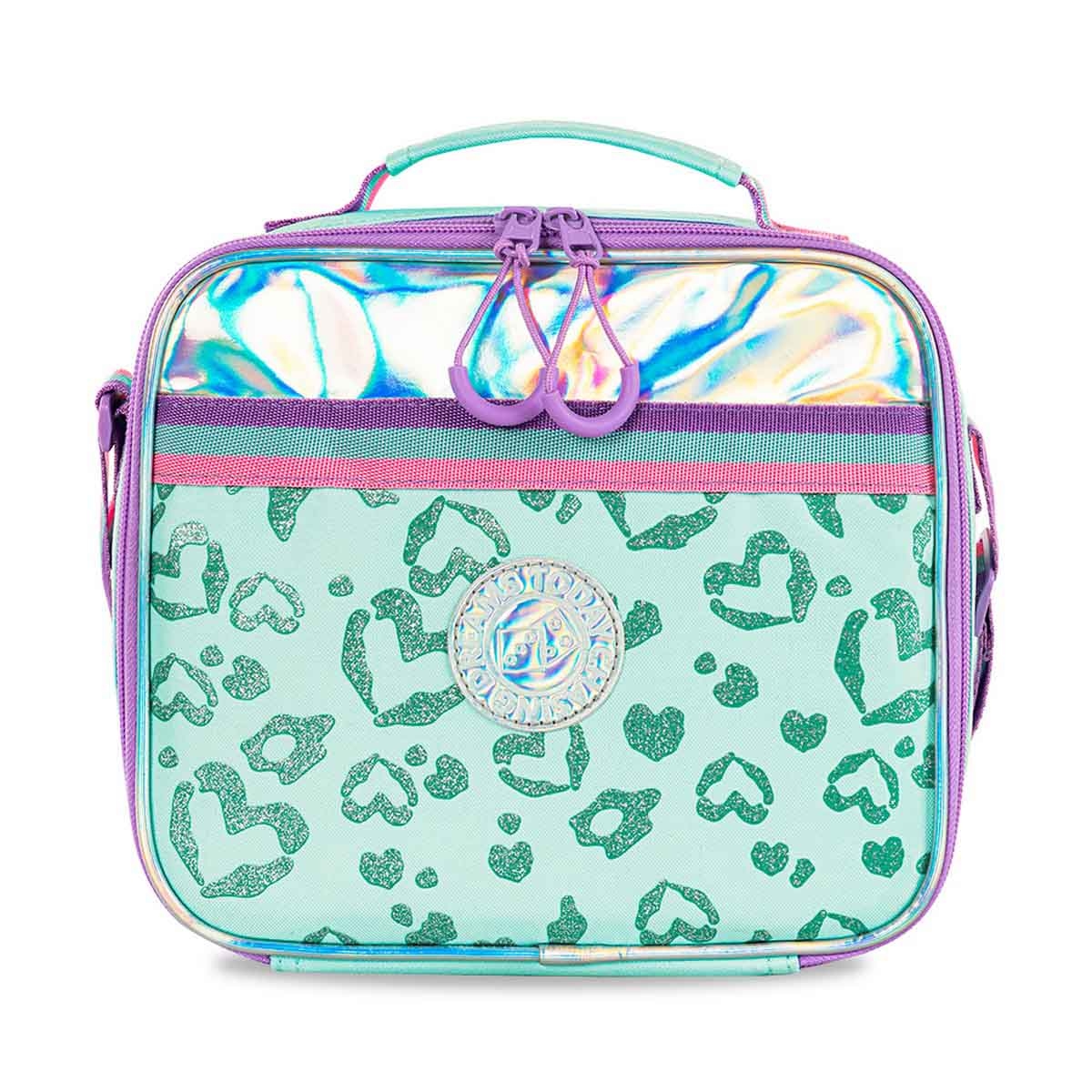 إيزي كيدز حقيبة مدرسية 4 في 1 مقاس 17 إنش بتصميم لوف مع عربة 4 عجلات وحقيبة غداء ومقلمة