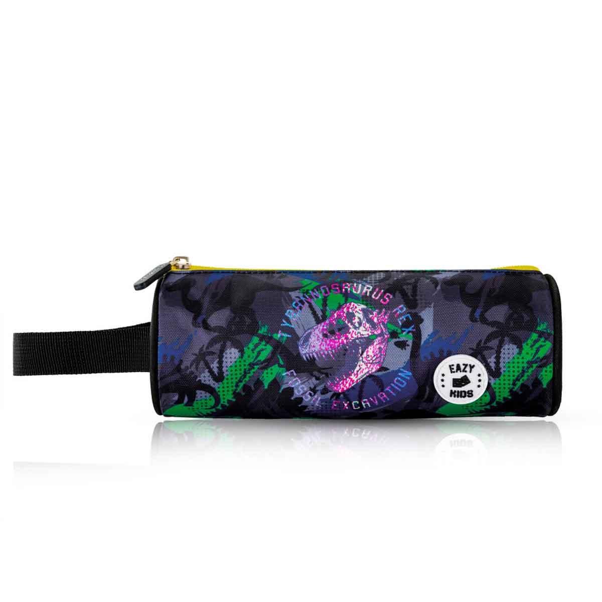 إيزي كيدز حقيبة ظهر 4 في 1 مقاس 17 إنش بتصميم تي ريكس مع عربة 4 عجلات وحقيبة غداء ومقلمة