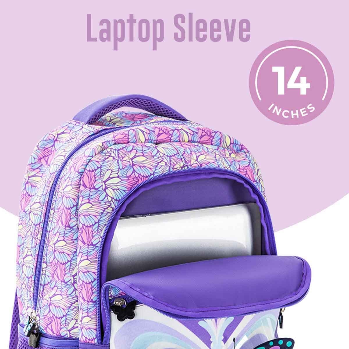 Eazy Kids 18" 3D Butterfly 3-in-1 Backpack with Lunch Bag & Pencil Case