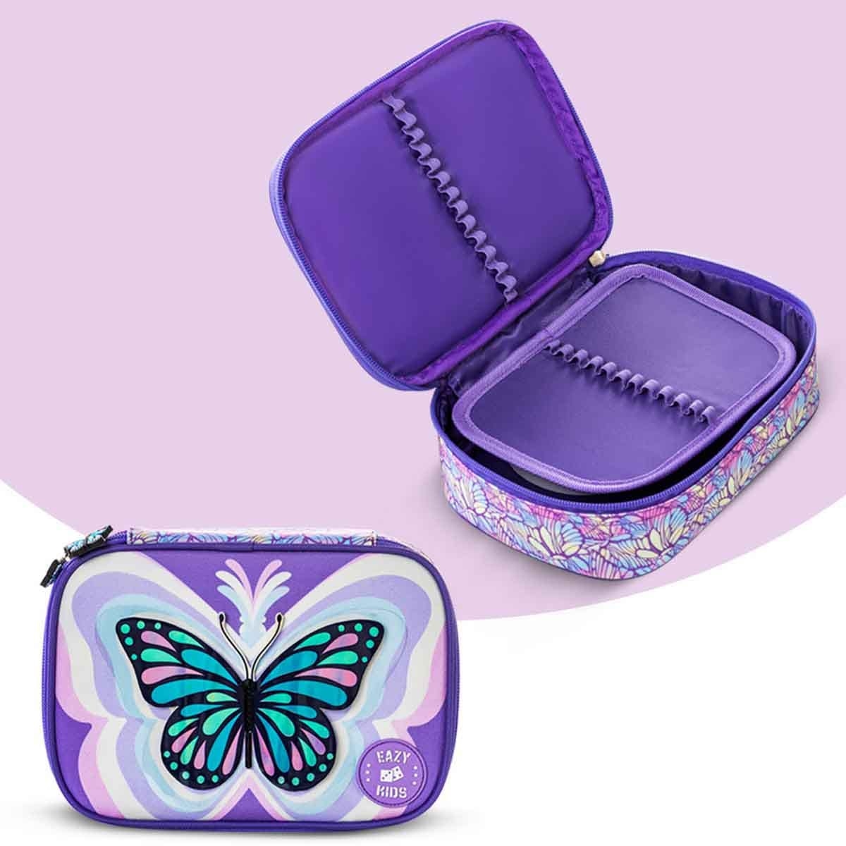 Eazy Kids 18" 3D Butterfly 3-in-1 Backpack with Lunch Bag & Pencil Case