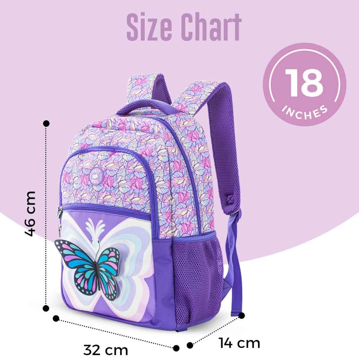 Eazy Kids 18" 3D Butterfly 3-in-1 Backpack with Lunch Bag & Pencil Case