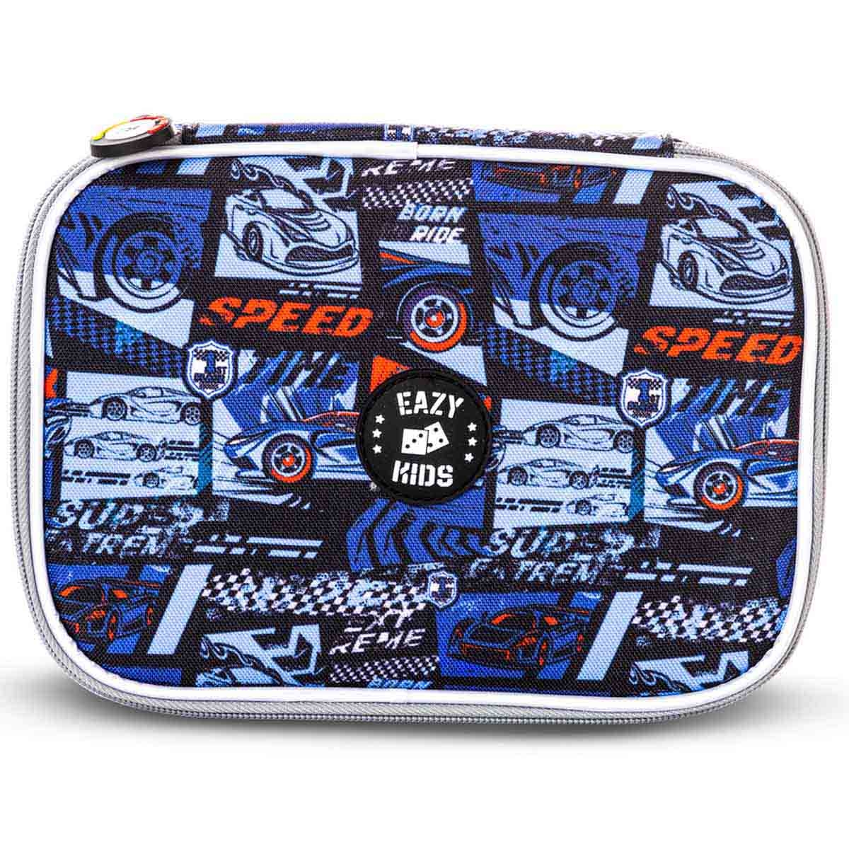 Eazy Kids 18" Car Racing 3-in-1 Backpack with Lunch Bag & Pencil Case