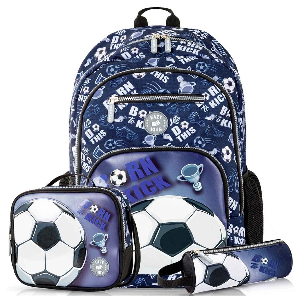 Eazy Kids 18" Football 3-in-1 Backpack with Lunch Bag & Pencil Case