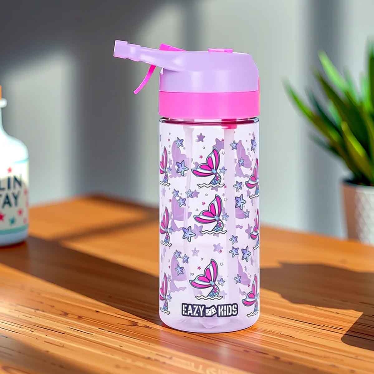 Eazy Kids 18" Mermaid 4-in-1 Trolley School Bag with Tritan 420ml Water Bottle, Lunch Bag & Pencil Case Combo