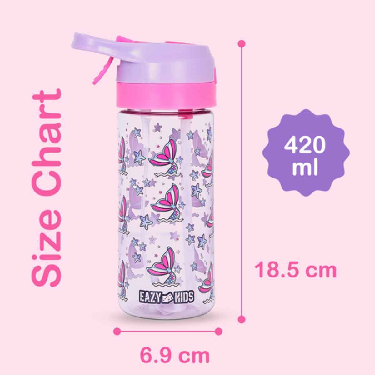 Eazy Kids 18" Mermaid 4-in-1 Trolley School Bag with Tritan 420ml Water Bottle, Lunch Bag & Pencil Case Combo