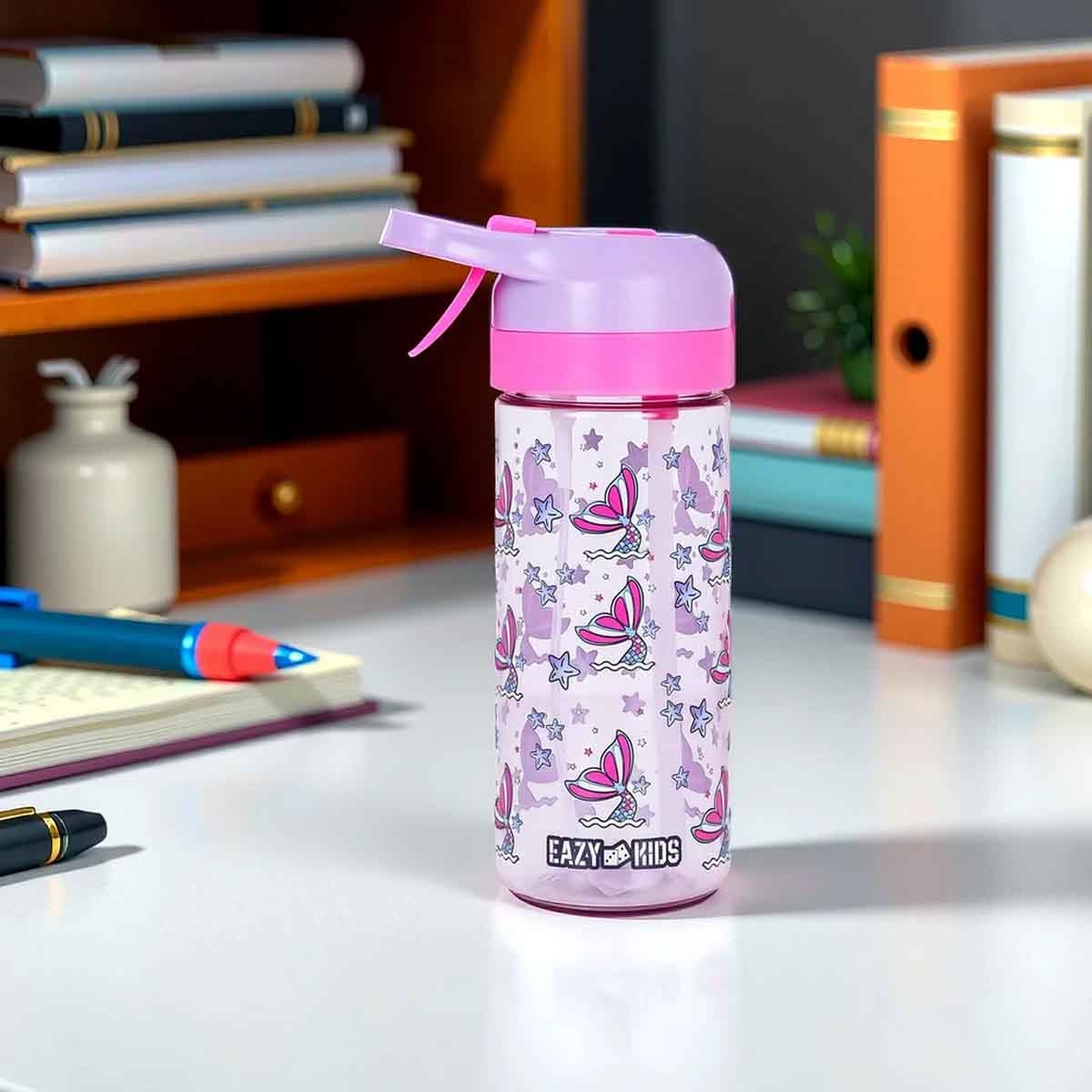 Eazy Kids 420ml Double Wall Insulated Steel Mermaid Water Bottle with Spray Unisex, 3-4 Years