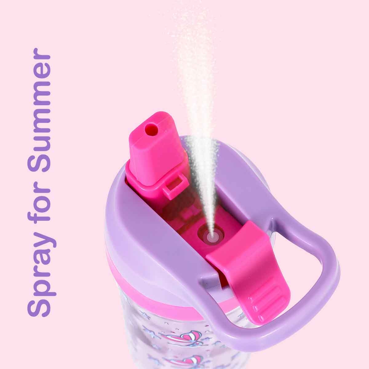 Eazy Kids 420ml Double Wall Insulated Steel Mermaid Water Bottle with Spray Unisex, 3-4 Years