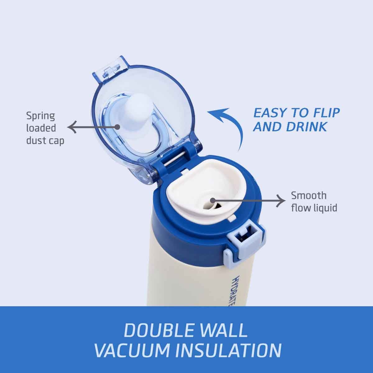 إيزي كيدز زجاجة ماء سفر معزولة 550 مل أزرق للجنسين، 3-4 سنوات