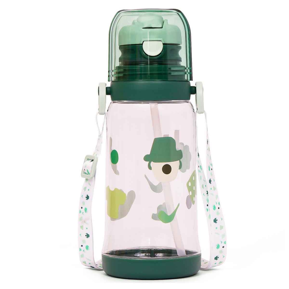 Eazy Kids 600ml Green Water Bottle with Straw Unisex, 3-4 Years