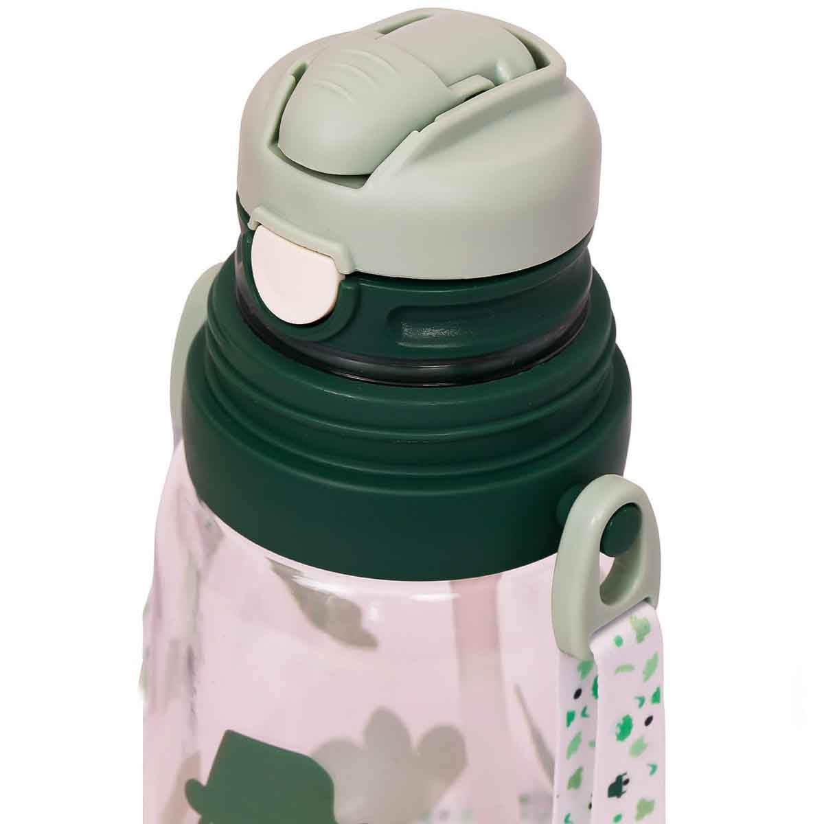 Eazy Kids 600ml Green Water Bottle with Straw Unisex, 3-4 Years