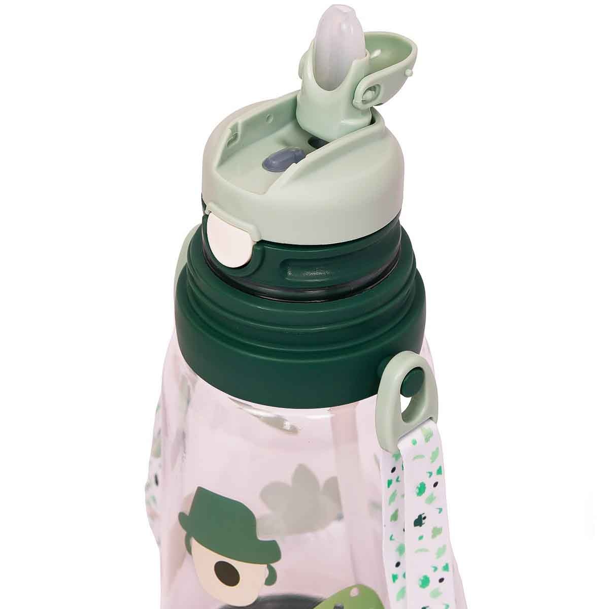 Eazy Kids 600ml Green Water Bottle with Straw Unisex, 3-4 Years