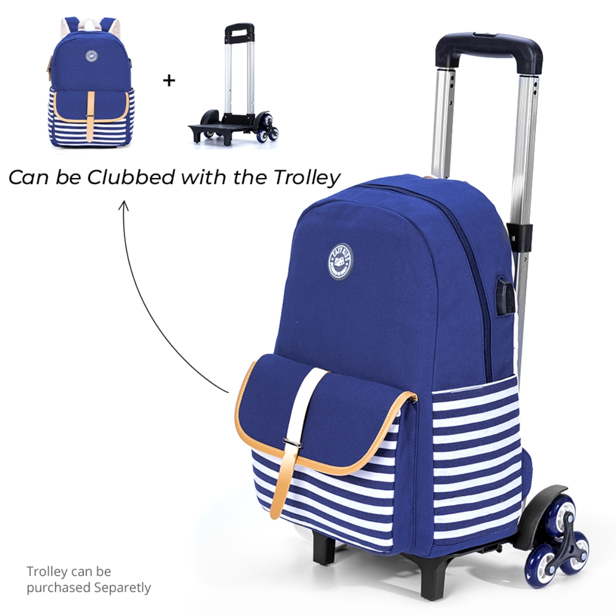 Eazy Kids Blue Classic School Bag Unisex, 3-4 Years