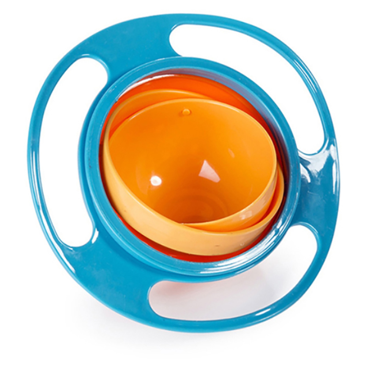 Eazy Kids Blue Gyro Spill Proof Bowl with Lid Toddler, 0-2 Years