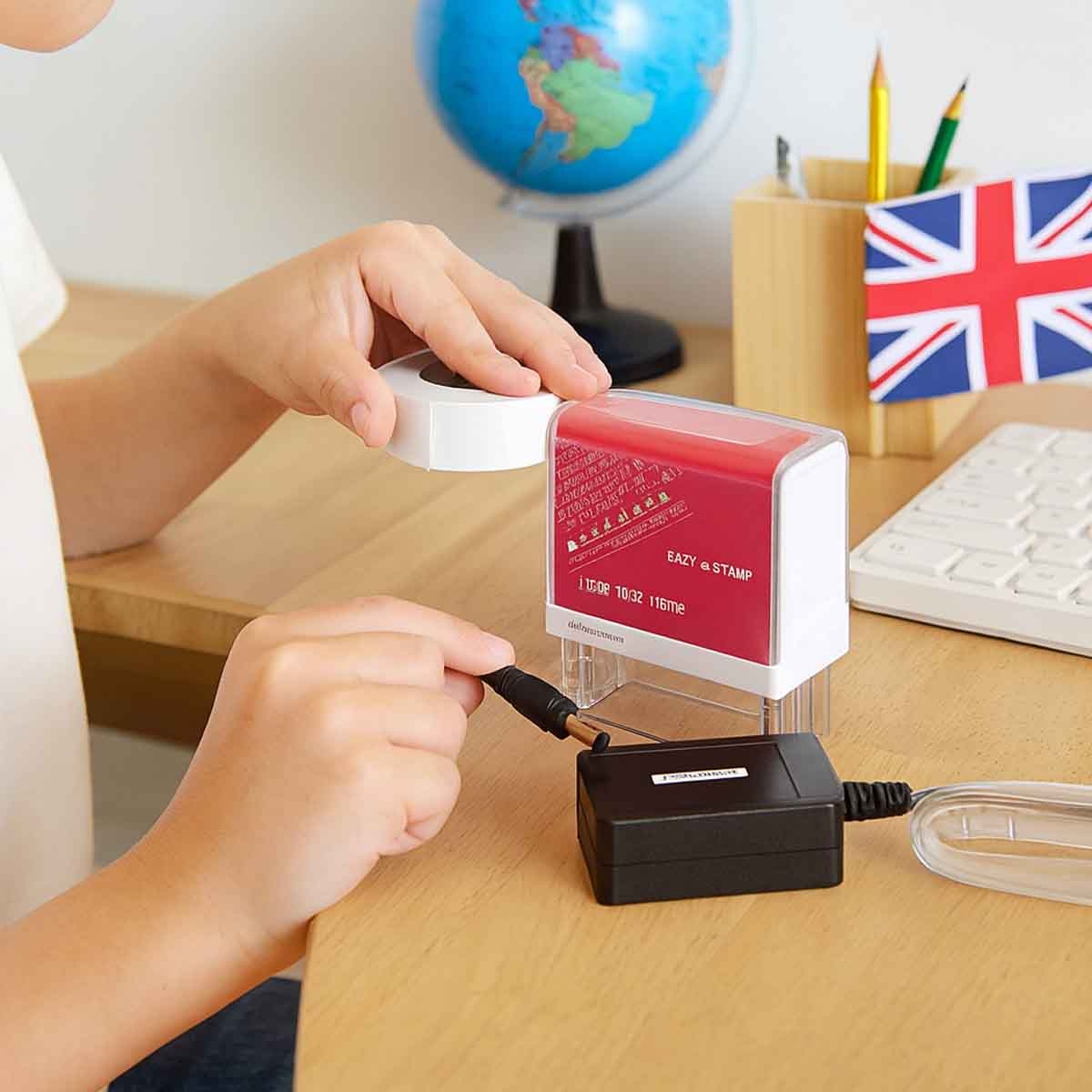 Eazy Kids Black Customizable Self Inking Fabric Stamp Kit