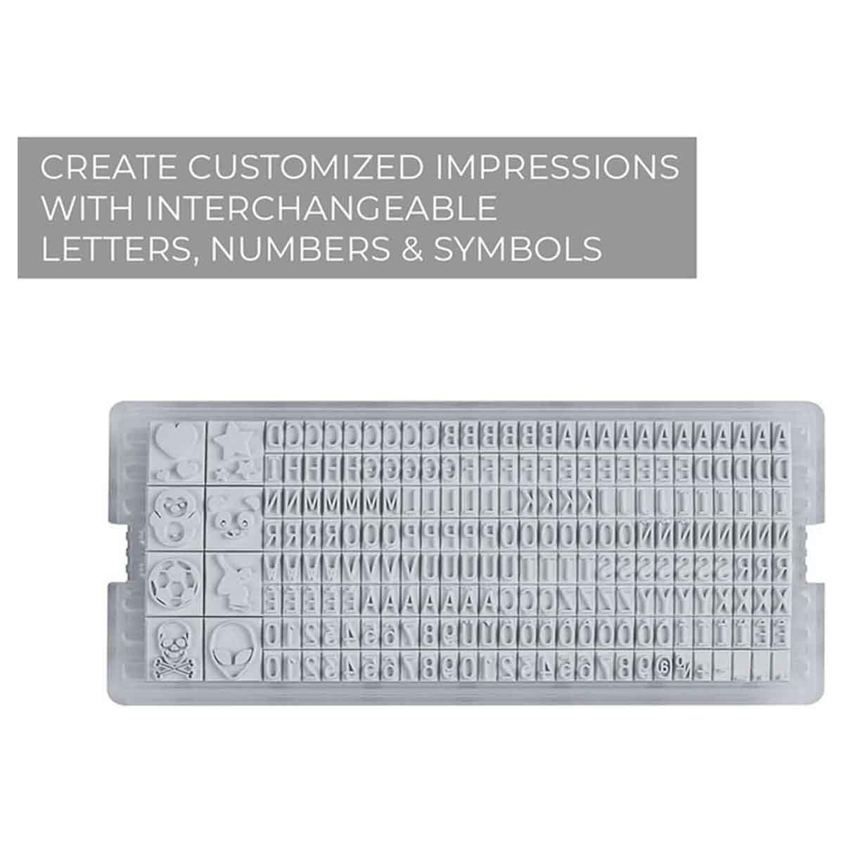 Eazy Kids Black Customizable Self Inking Fabric Stamp Kit