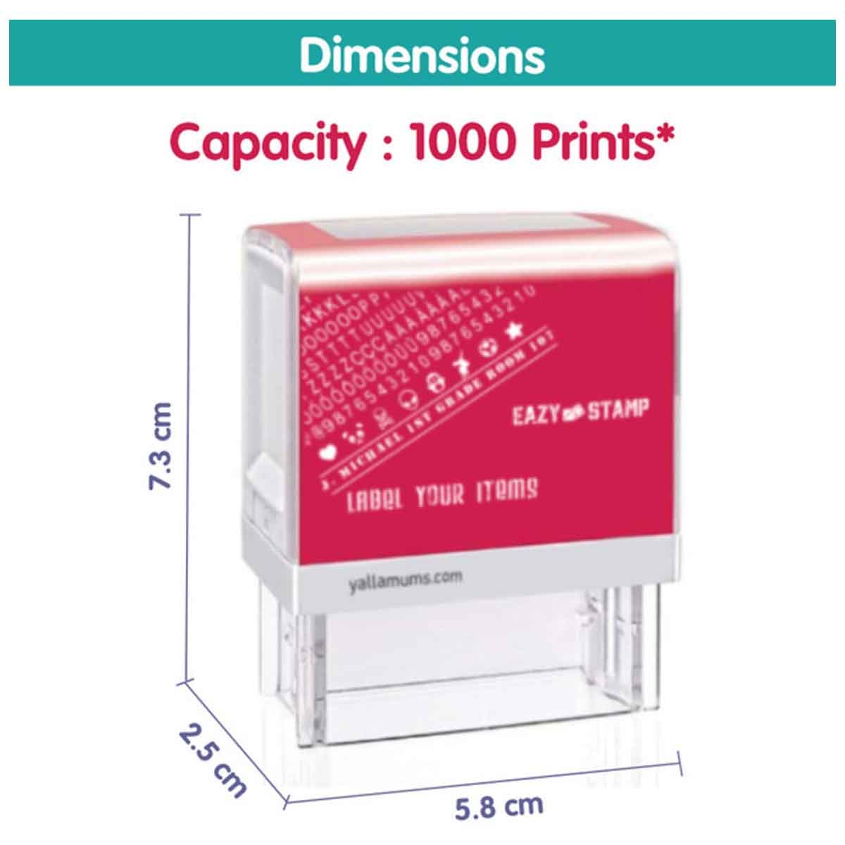 Eazy Kids Black Customizable Self Inking Fabric Stamp Kit