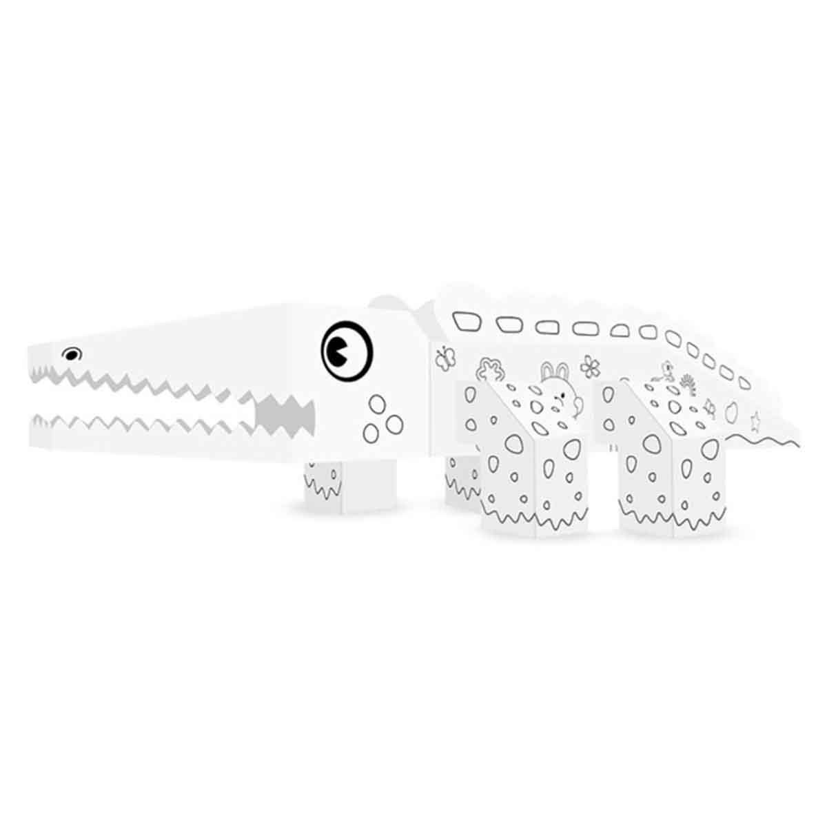 Eazy Kids Crocodile DIY Doodle Coloring Kit with 6 Sketch Pens