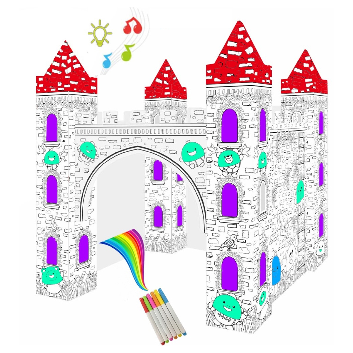Eazy Kids DIY Doodle Erasable Painting Castle Arts Kit Unisex, 3-4 Years