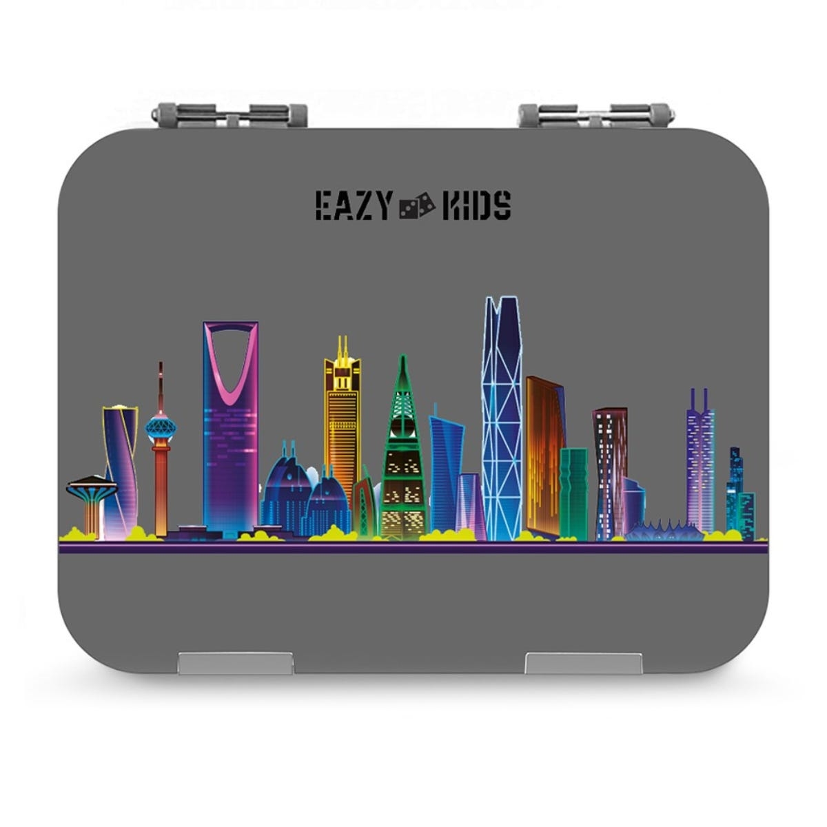 Eazy Kids Love Riyadh Grey Bento Boxes with Insulated Lunch Bag Combo Unisex, 13+ Years, Pack of 2
