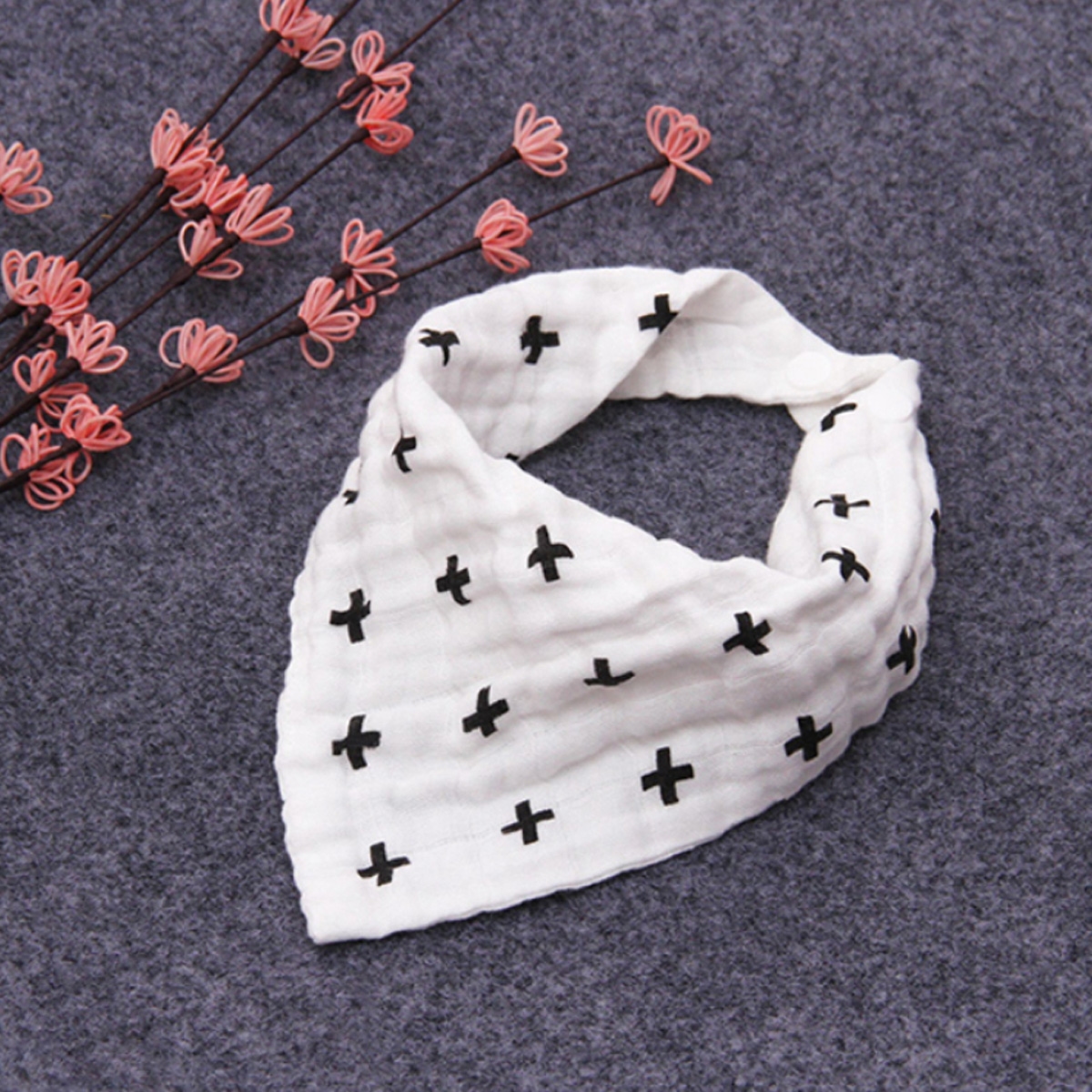 إيزي كيدز طقم مرايل بندانا من القطن الموسلين للأطفال من عمر 0 إلى 2 سنة، مجموعة من 3