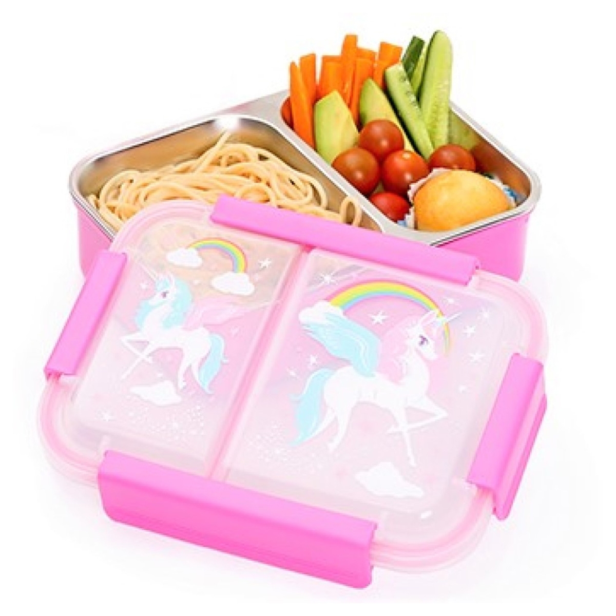 إيزي كيدز علبة غداء بنتو معزولة من الفولاذ الوردي للجنسين من عمر 3 إلى 4 سنوات