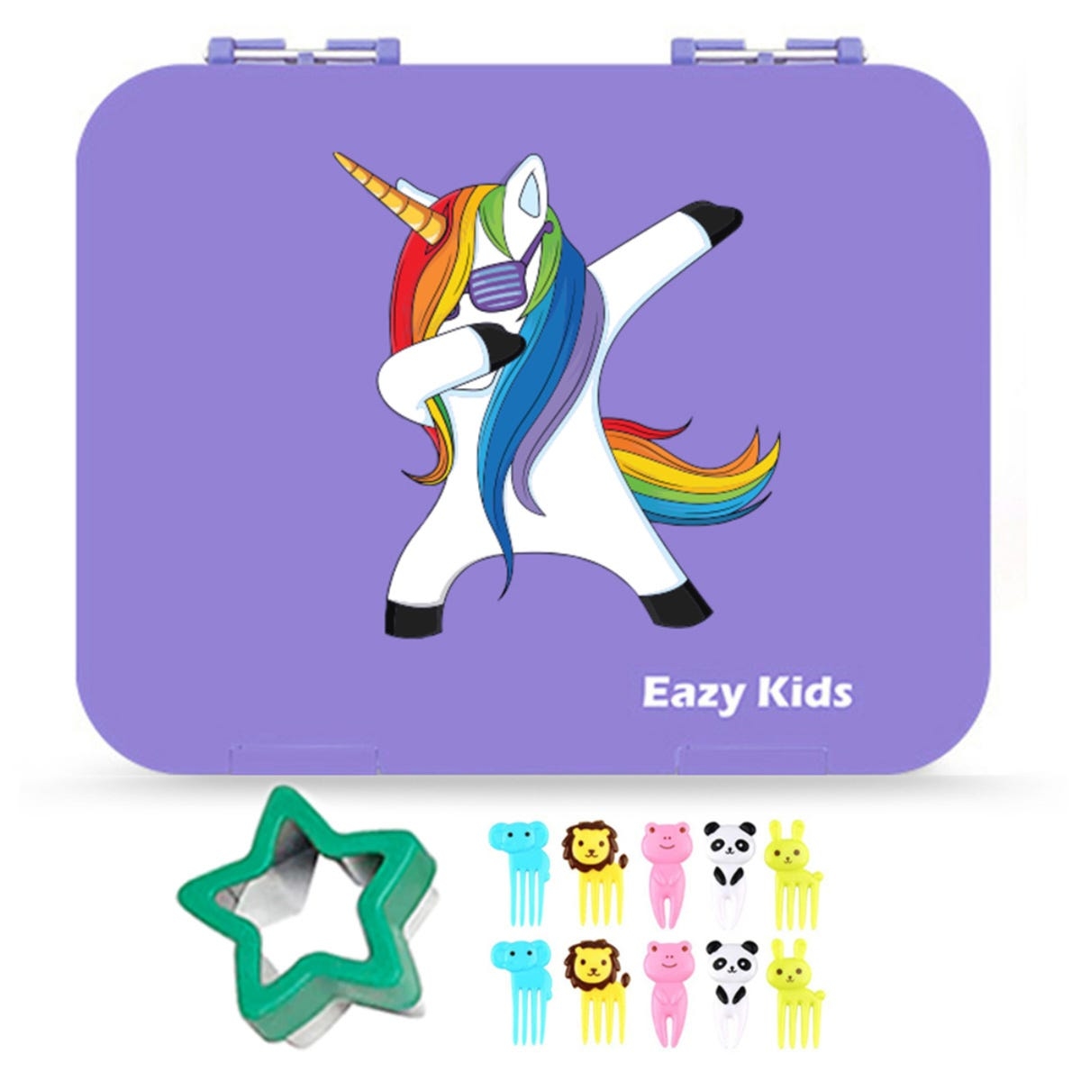 إيزي كيدز علبة غداء بنتو يونيكورن بستة أقسام باللون البنفسجي للجنسين من عمر 13 سنة فما فوق