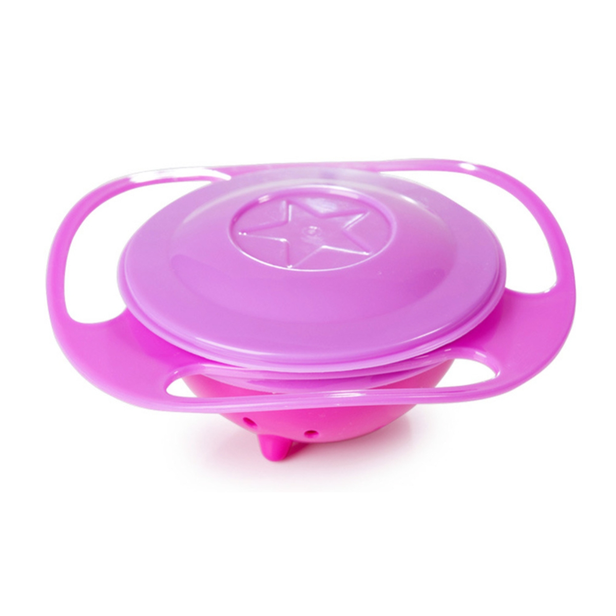 Eazy Kids Red Gyro Spill Proof Bowl with Lid Toddler, 0-2 Years
