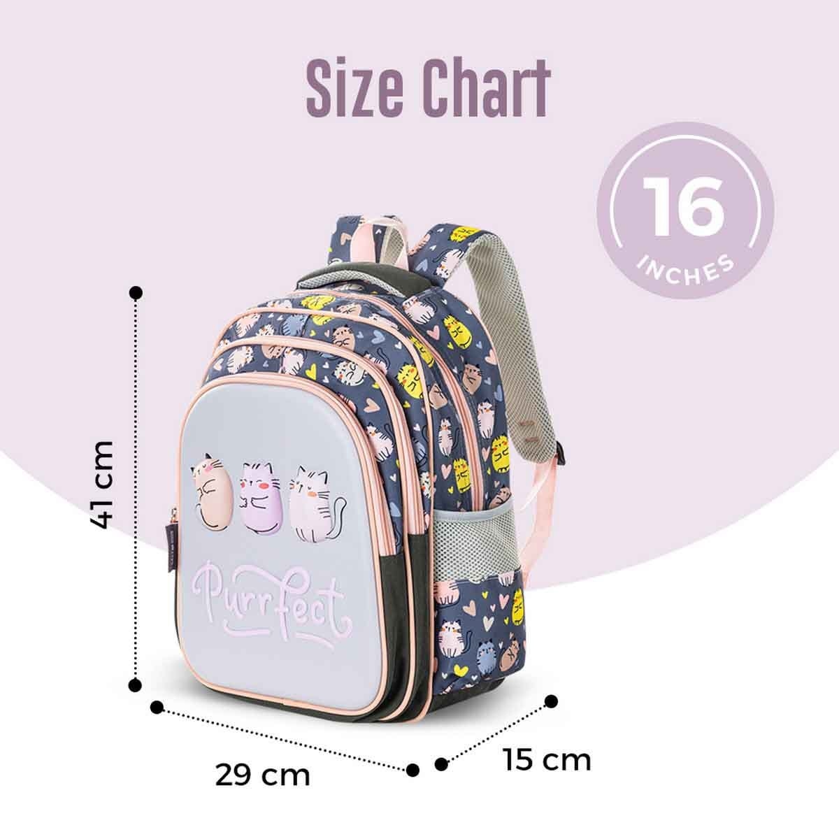 إيزي كيدز حقيبة مدرسية مقاس 16 إنش بتصميم بيرفكت مع عربة ومقلمة