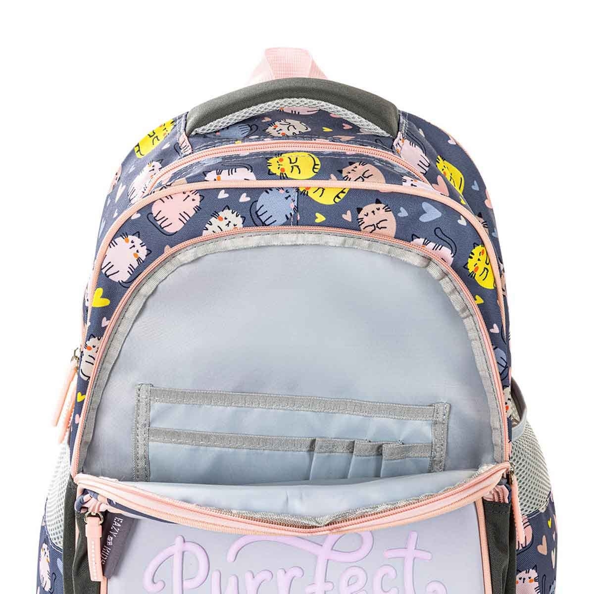 إيزي كيدز حقيبة مدرسية مقاس 16 إنش بتصميم بيرفكت مع عربة ومقلمة