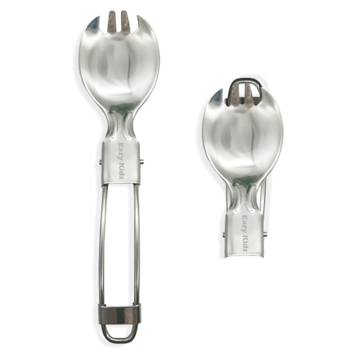 Eazy Kids Steel Folding Spoon Fork Unisex, 3-4 Years
