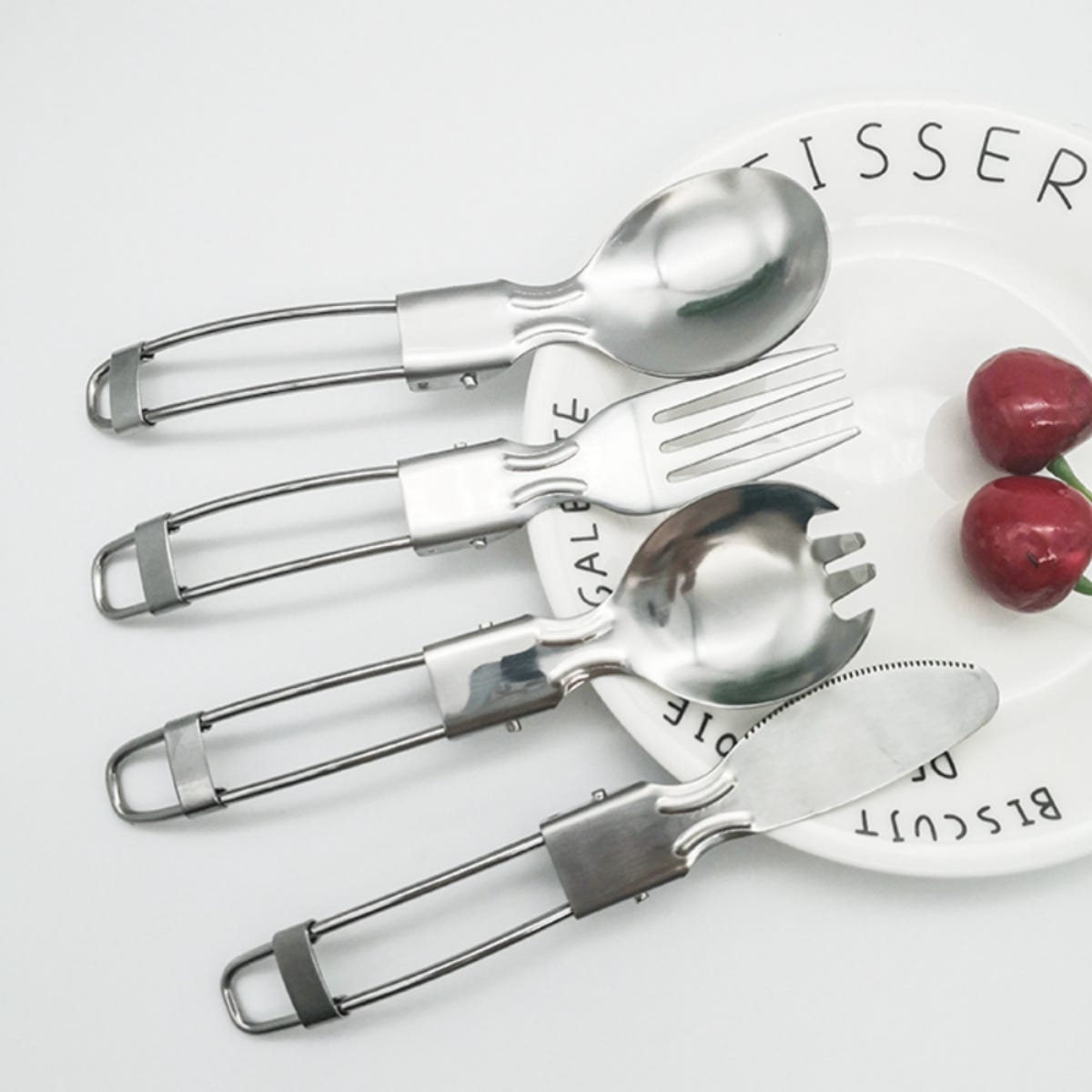 Eazy Kids Steel Folding Spoon Fork Unisex, 3-4 Years