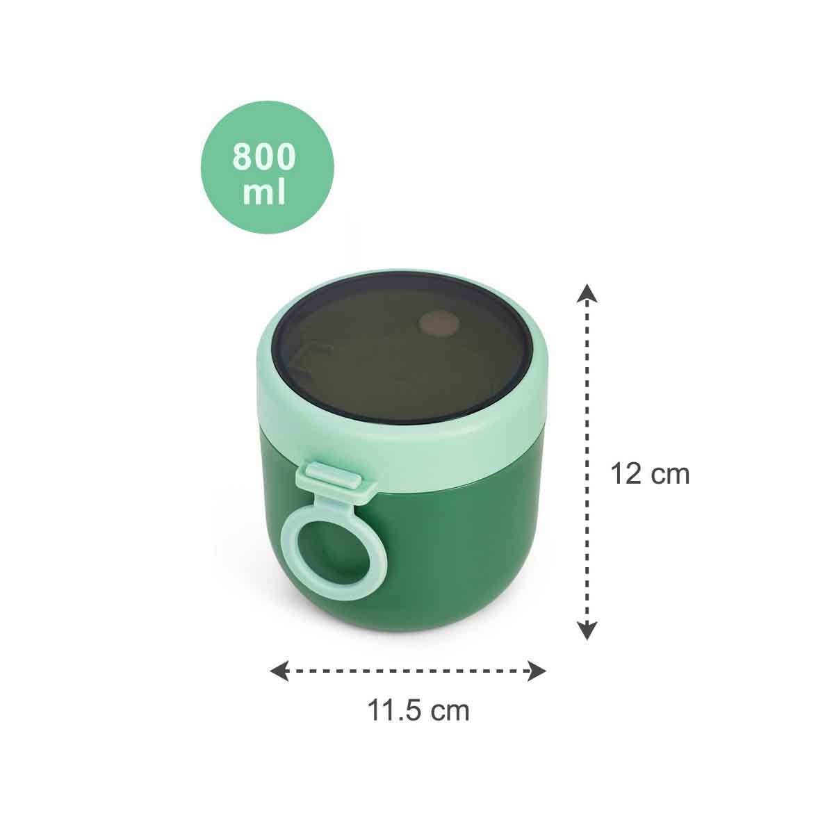 إيزي كيدز صندوق غداء ستانلس ستيل باللون الأخضر مع ملعقة قابلة للطي