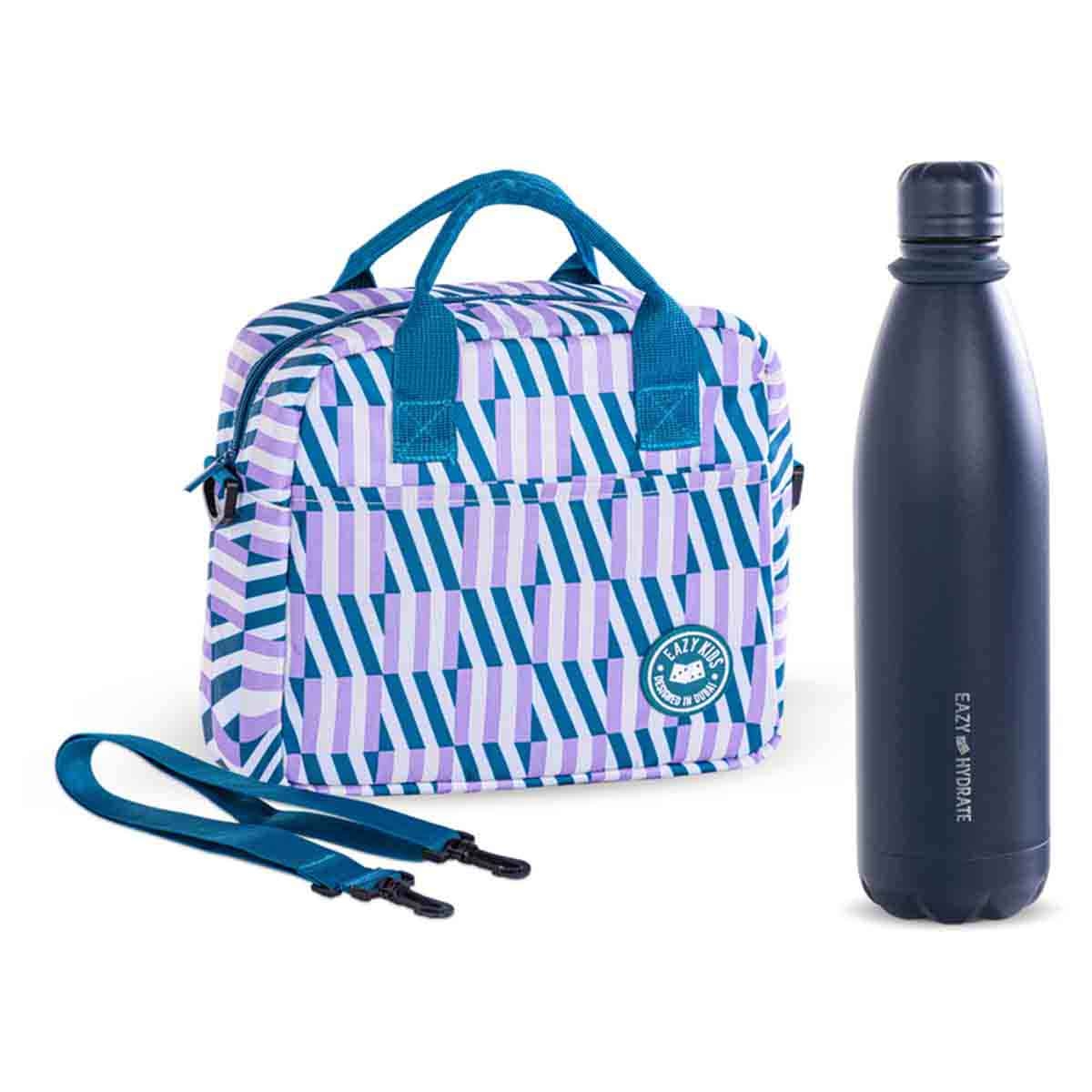 إيزي كيدز مجموعة زجاجة ماء ستيل 1 لتر مع حقيبة غداء