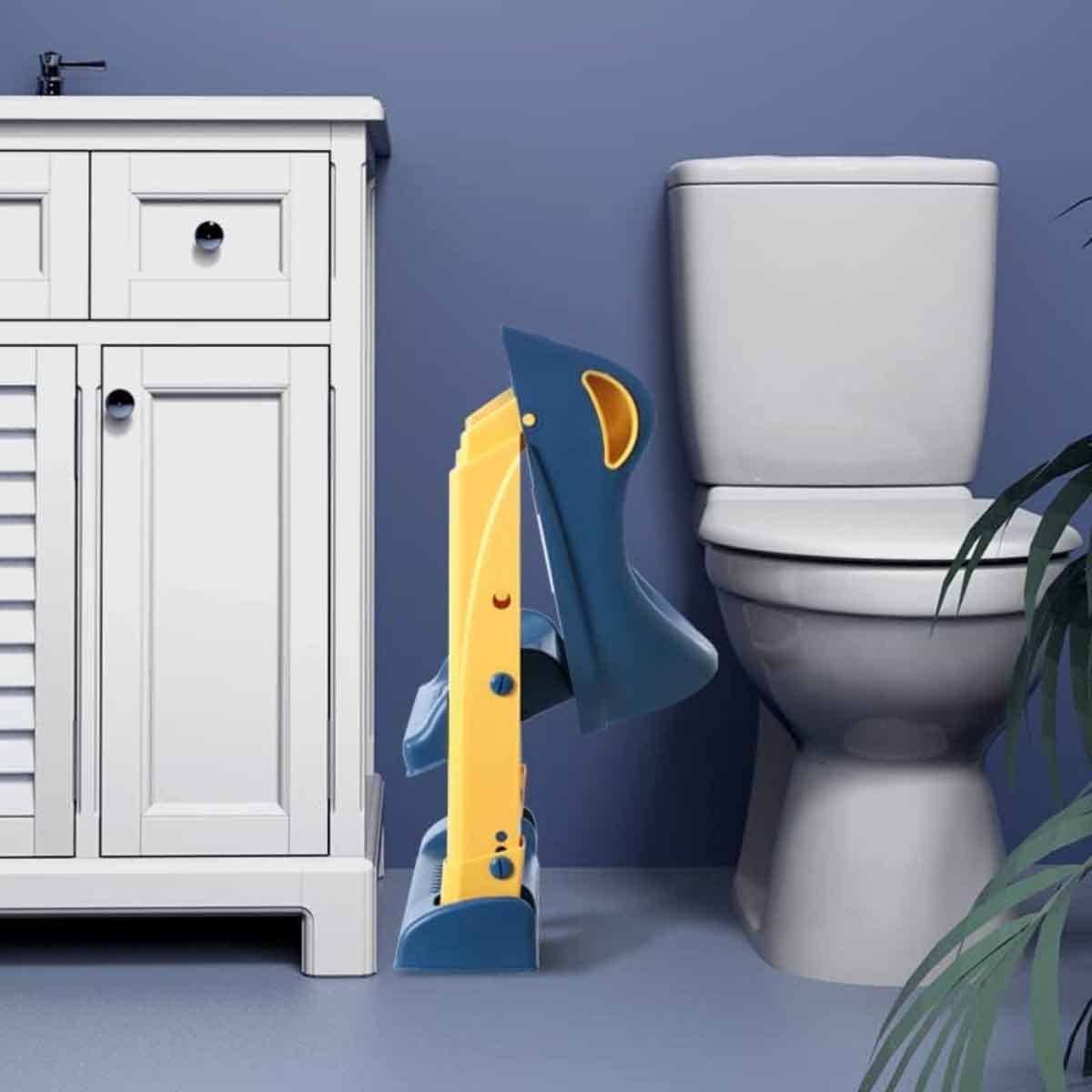 Eazy Kids Blue Step Stool Foldable Potty Trainer Seat