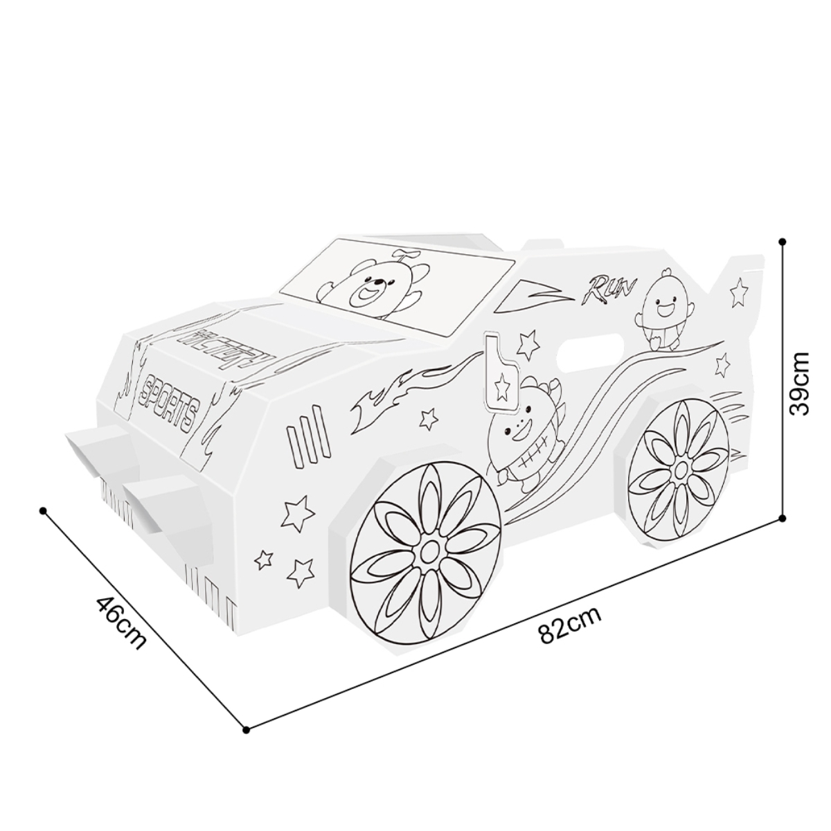 Eazy Kids Wearable Car DIY Doodle Coloring Art Kit Unisex, 3-4 Years