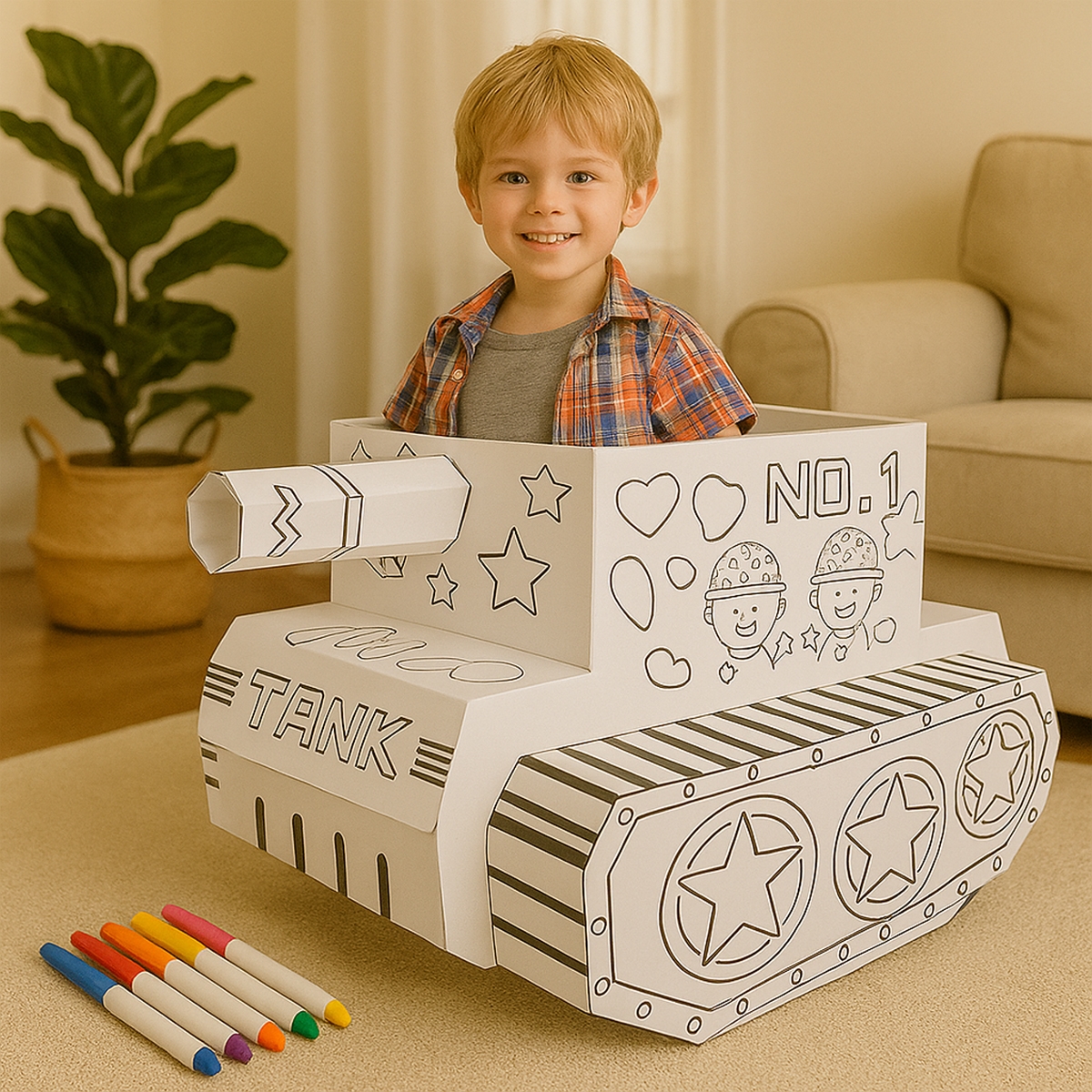 Eazy Kids Wearable Tank DIY Doodle Coloring Art Kit Unisex, 3-4 Years