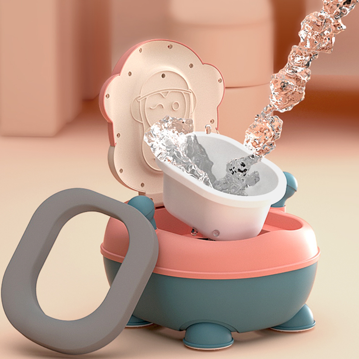 إيزي طقم قعادة قرد باللون الوردي للأطفال من عمر 0 إلى 2 سنة