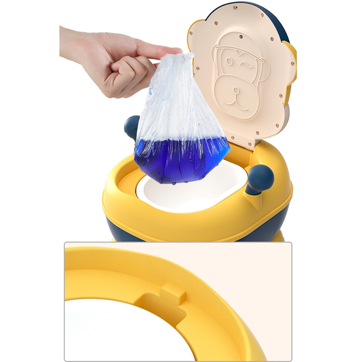 إيزي طقم قعادة قرد باللون الأصفر للأطفال من عمر 0 إلى 2 سنة