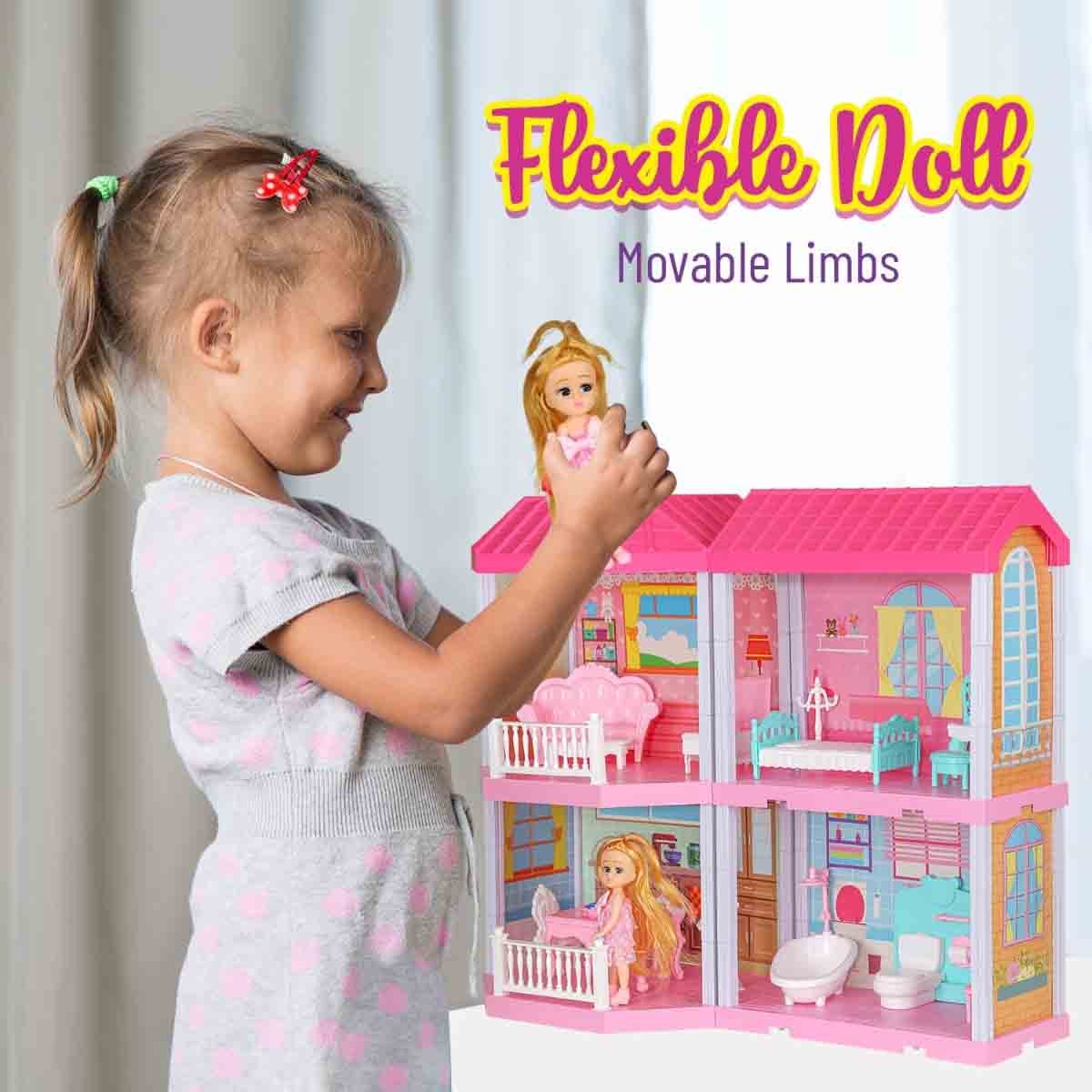 فيكسون منزل دمى فاخر فيلا بريتي ليتل تريجرز للبنات من عمر 5 إلى 7 سنوات