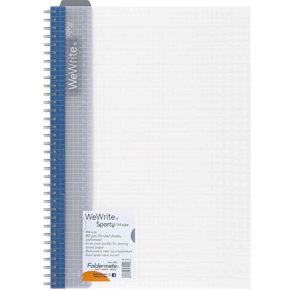 Foldermate A4 80GSM 70 Sheet WeWrite Sporty Regular Colour 1 Subject Assorted Spiral Notebook