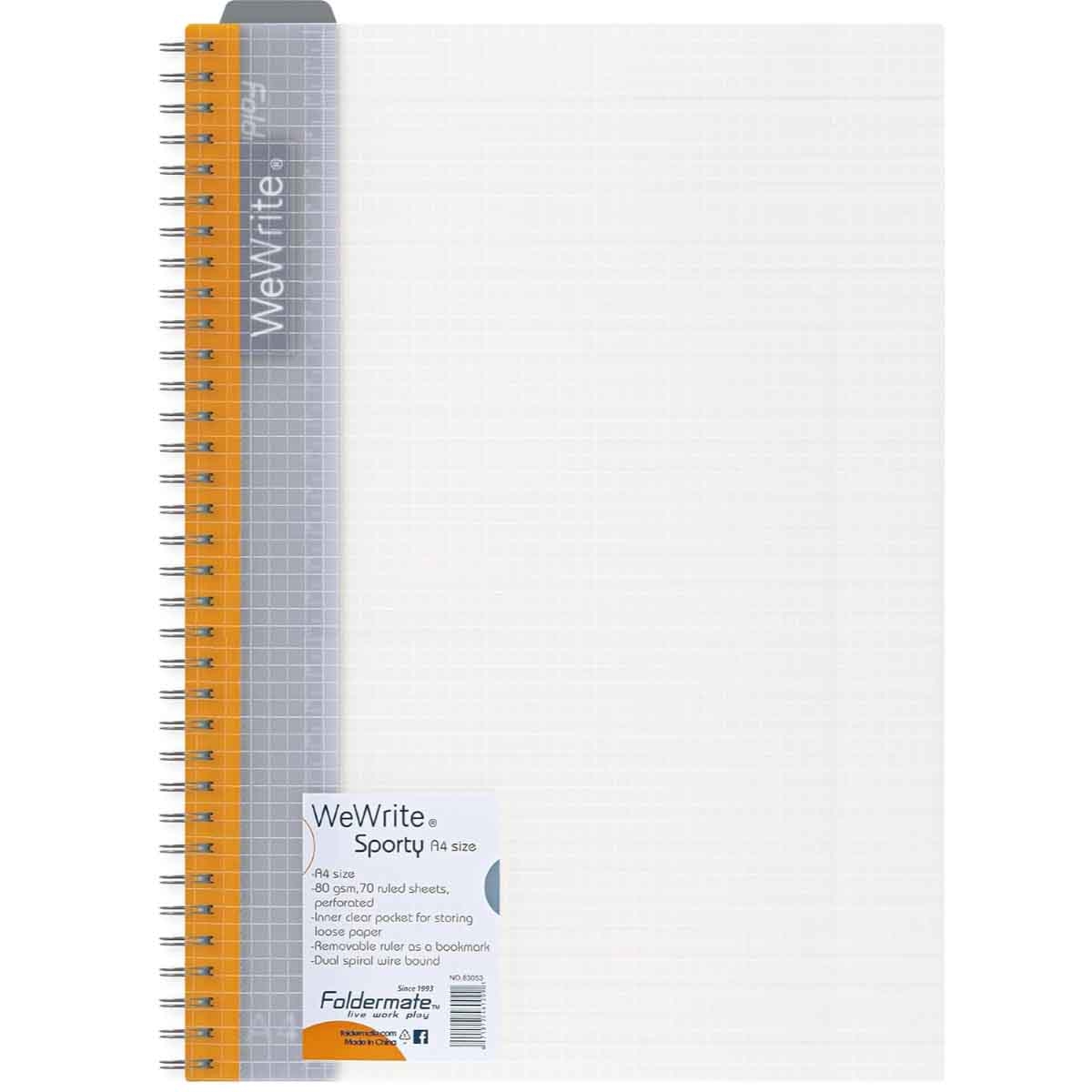 Foldermate A4 80GSM 70 Sheet WeWrite Sporty Regular Colour 1 Subject Assorted Spiral Notebook