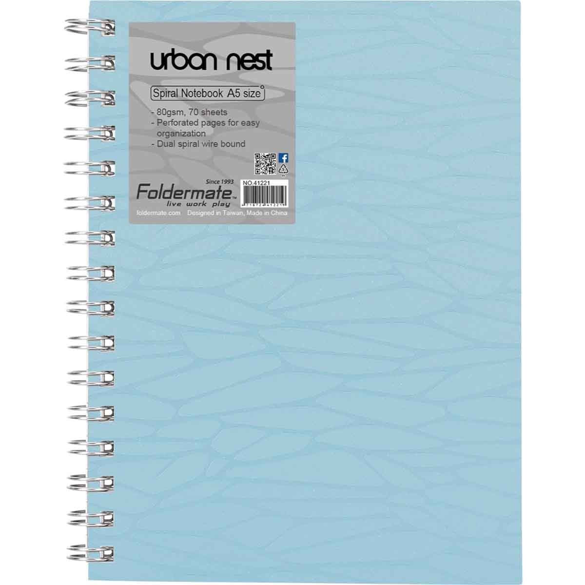 فولدرميت دفتر سلك A5 80جم 80 ورقة أوربان نيست ألوان باستيل موضوع واحد ألوان متعددة