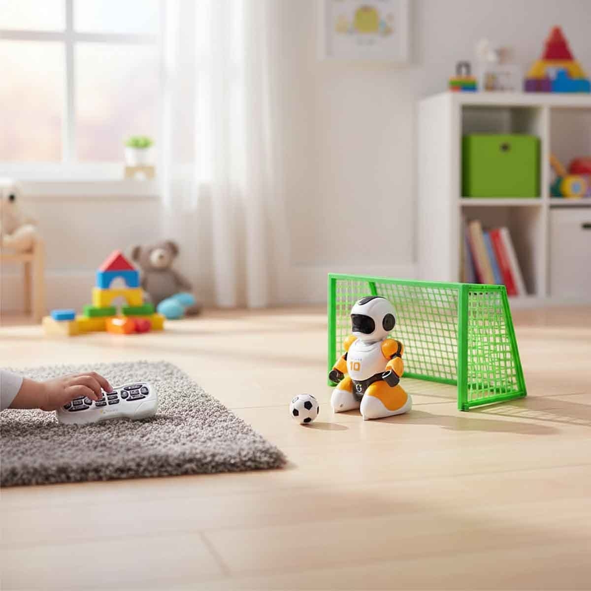 أمويل لعبة روبوت كرة القدم بالتحكم عن بعد للأولاد، عمر 3-4 سنوات