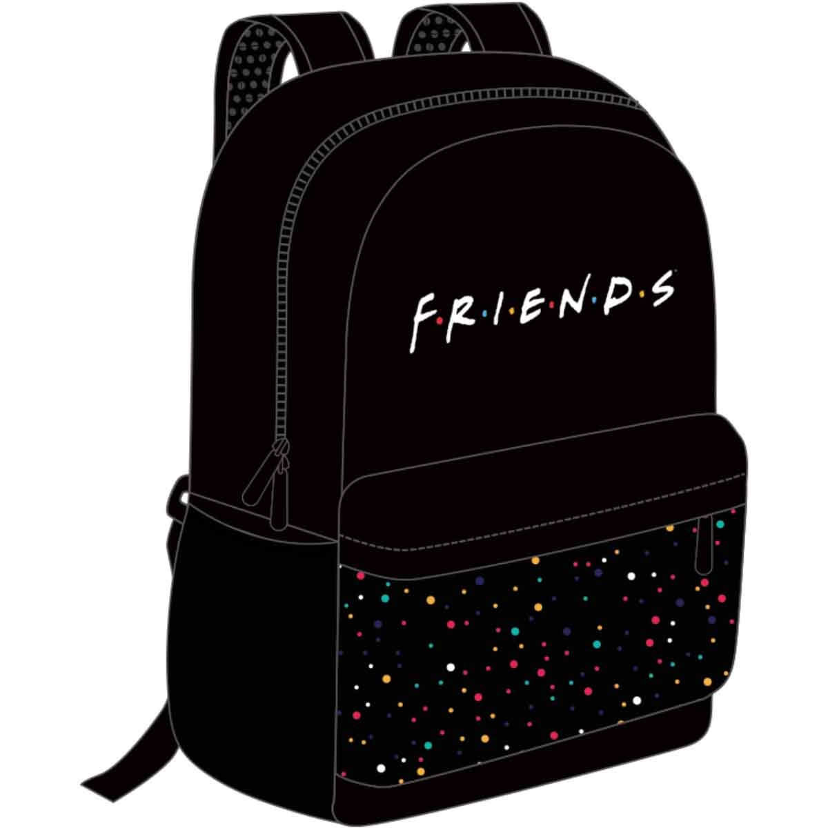 فريندز مجموعة حقيبة ظهر 4 في 1 مع حقيبة غداء وزجاجة ماء ومقلمة